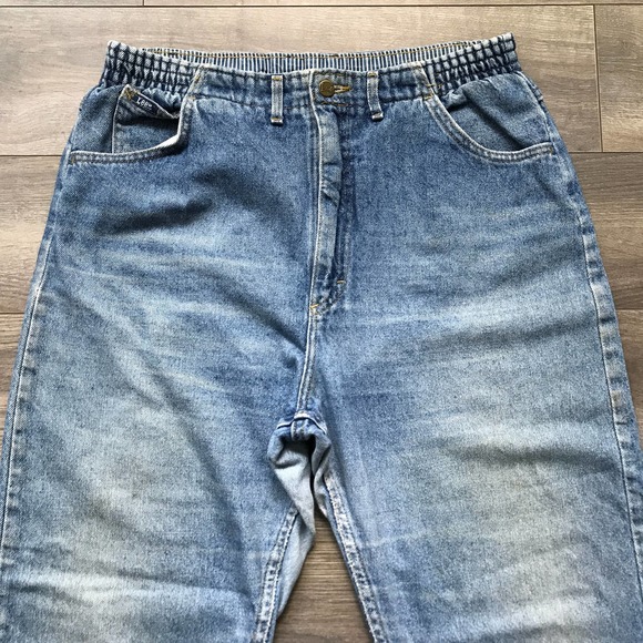 Vintage 80s Lee Jeans Medium Wash Stretch Waist Jeans | Made in USA | 16 M - Picture 5 of 7